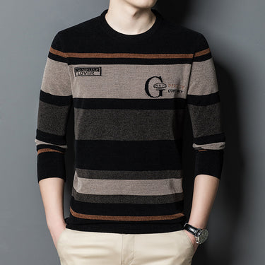 Straight Long Sleeve Casual Round Neck Men's Clothing